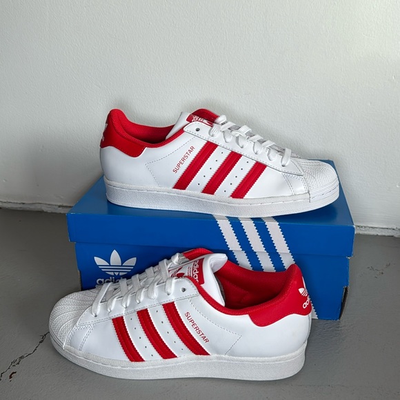 adidas Other - NWT! Adidas Superstar Sneakers Men’s 7 (Unisex) White Red